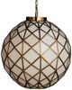 Currey & Company Polyhedron Antique Brass/White Medium Pendant-1