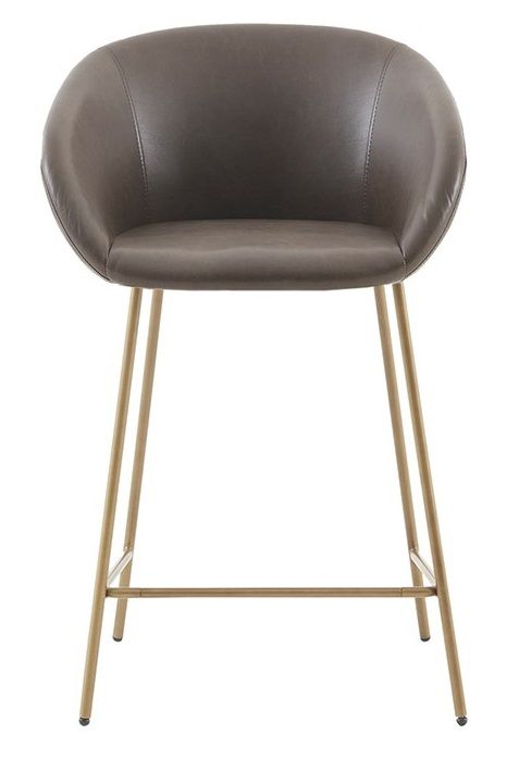 Olliix by Madison Park Isadora Brown and Gold Counter Stool-1