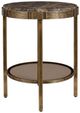 Uttermost® Cusano Antique Brass Round Marble Accent Table-5