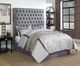 Coaster® Camille Grey Eastern King Button Tufted Bed-1