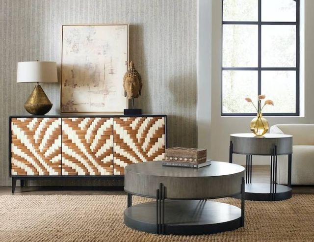 Hooker® Furniture Commerce and Market Skyline Dark Bronze/Dark Natural Wood Cocktail Table-1