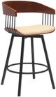 Armen Living Athena Cream/Walnut Swivel Counter Stool-0