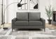 Monarch Specialties Inc. Dark Grey 58" Faux Leather Love Seat with Black Metal Legs-1