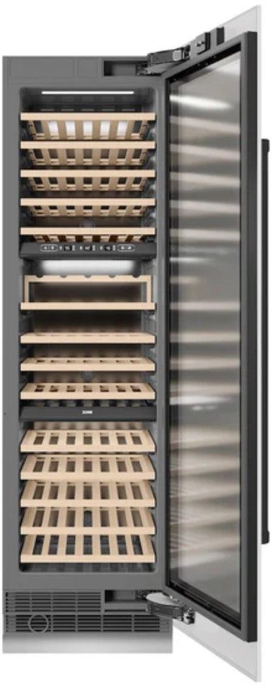 ZLINE Autograph Edition 24" 12.4 Cu. Ft. Triple Zone 100 Bottle Column Wine Cooler in White Matte and Matte Black Accents-1