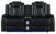 New Classic® Home Furnishings Orion Black Power Reclining Loveseat with Footrest and Headrest-1