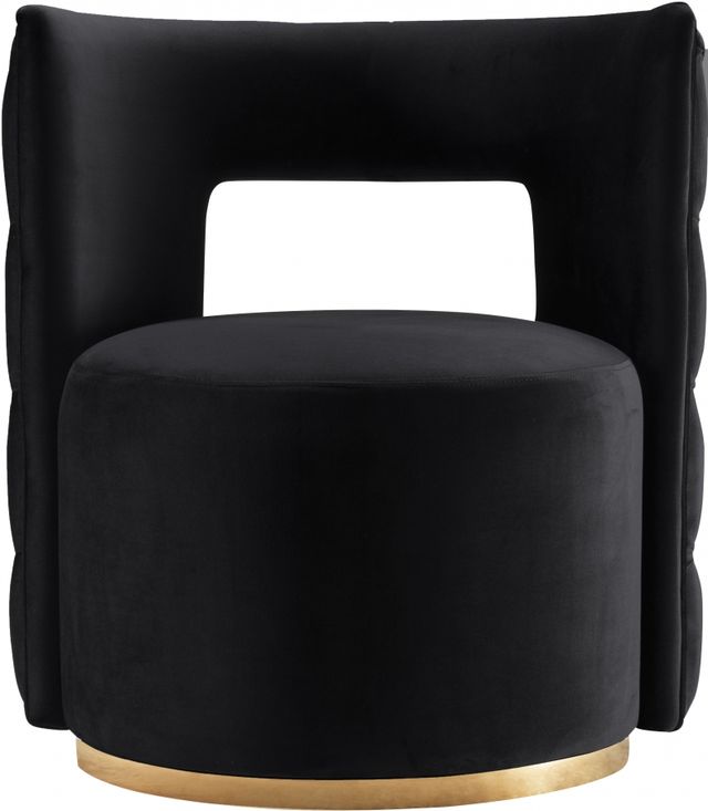 Meridian Furniture Theo Black Velvet Swivel Chair-1