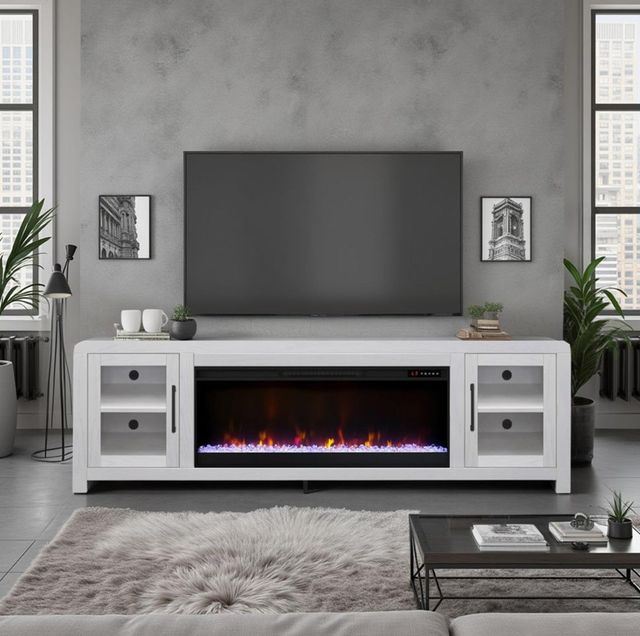 Legends Home Haven White 82" Fireplace Console-1