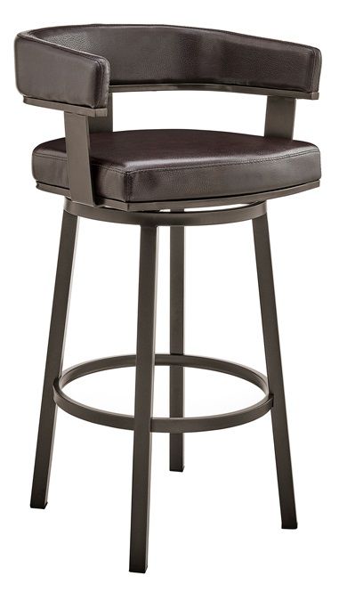 Armen Living Lorin Chocolate 26" Swivel Counter Stool-0