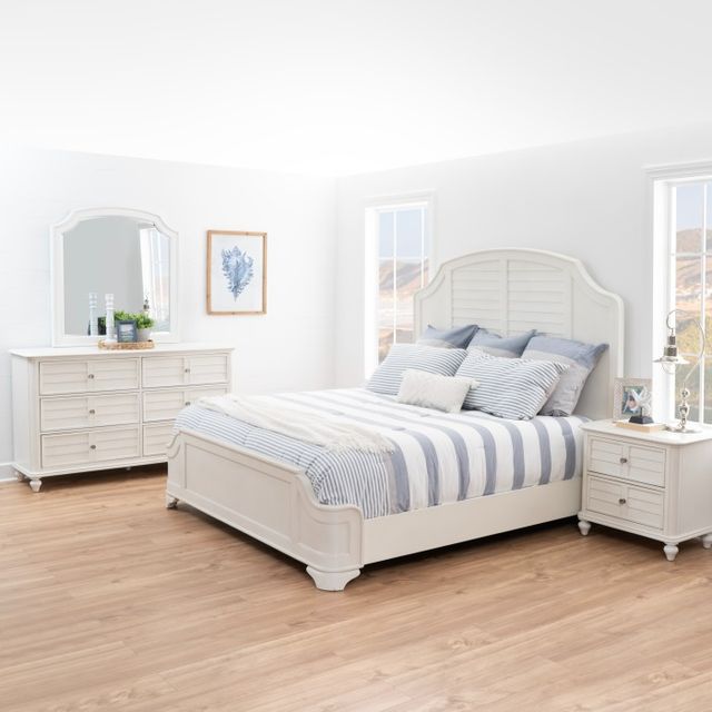 Powell® Naples 4-Piece Antique White Queen Panel Bedroom Set-1