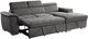 Mazin Furniture Ferriday 2-Piece Gray Right-Arm Facing Pullout Sleeper Sectional and Chaise with Hidden Storage-0