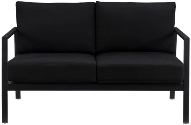 Linon Alora Black Aluminum/Fabric Outdoor Loveseat-2