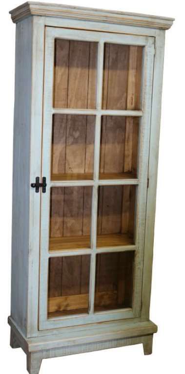 Million Dollar Rustic Tiffany Blue/Light Brown Cabinet-0