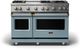 Viking® 5 Series 48" November Sky and Stainless Steel Freestanding Double Oven Gas Range-0