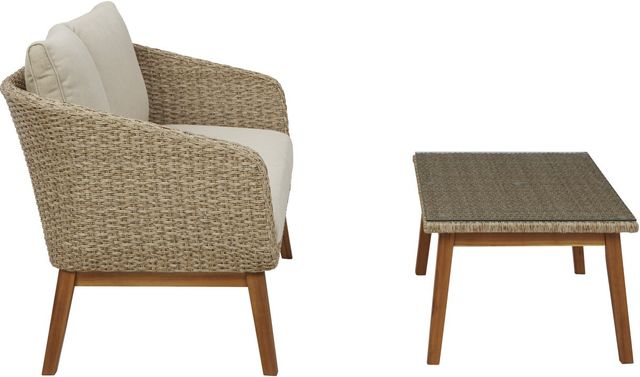 Signature Design by Ashley® Crystal Cave 2-Piece Beige Outdoor Conversation Set-2