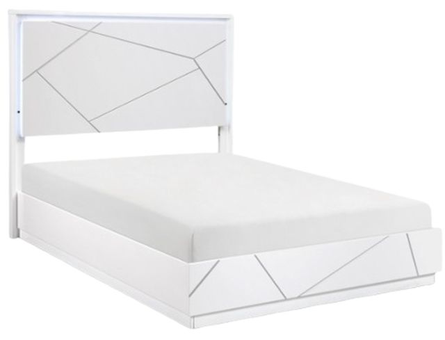 Homelegance® Orlo High Gloss White California King Panel Bed-0