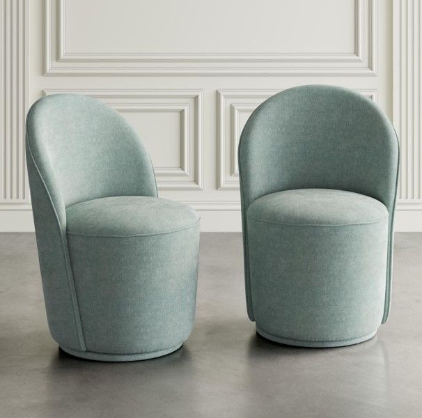 Jofran Inc. Urban Archive Landon Blue Swivel Dining Chair-1
