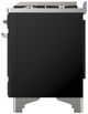 Ilve® Majestic III 48" Glossy Black Pro Style Dual Fuel Natural Gas Range with Solid Door and Chrome Trim-3