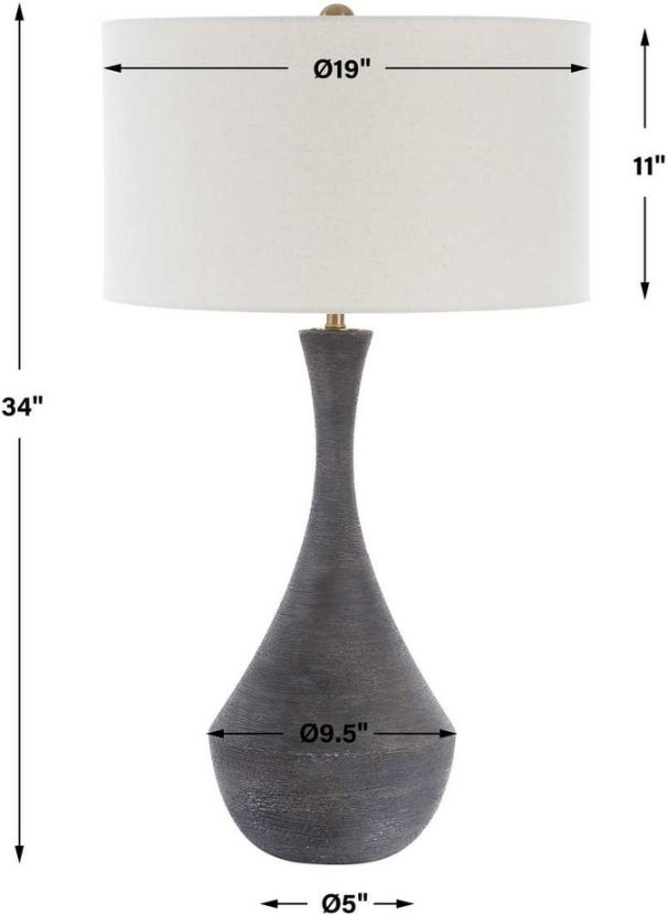 Uttermost® Helston Dark Charcoal Table Lamp-3