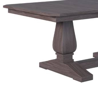 Country View Woodworking Customizable Lenox Sap Cherry Top 42" Dining Table with 4-Leaves and Brown Maple Base-1