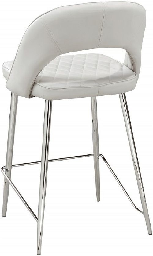 Brassex Inc. Walden 2-Piece Chrome/Grey Counter Stool Set-1