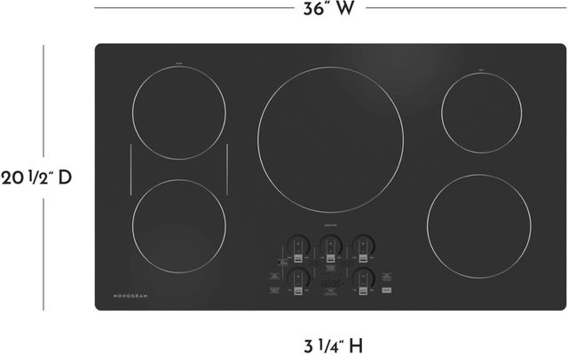 Monogram® 36" Black Graphite Induction Cooktop-4