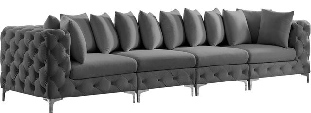 Meridian Furniture Tremblay Grey Velvet 138" Modular Sofa-1
