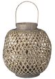 A & B Home Brown Oval Coconio Wood Lattice Lantern-0