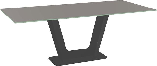 Amisco Customizable Amelia 84" Rectangular Dining Table with 0.5" Taupe Glass Top-0