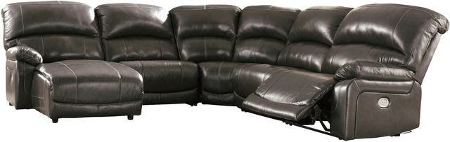 Signature Design by Ashley® Hallstrung 5-Piece Chocolate Power Reclining Left-Arm Facing Sectional and Chaise-0