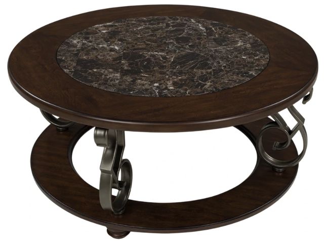 Signature Design by Ashley® Frallyn Dark Brown Round Cocktail Table-2