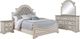 Liberty Furniture Magnolia Manor 4-Piece Antique White/Gray/Weathered Bark King Upholstered Bedroom Set-0