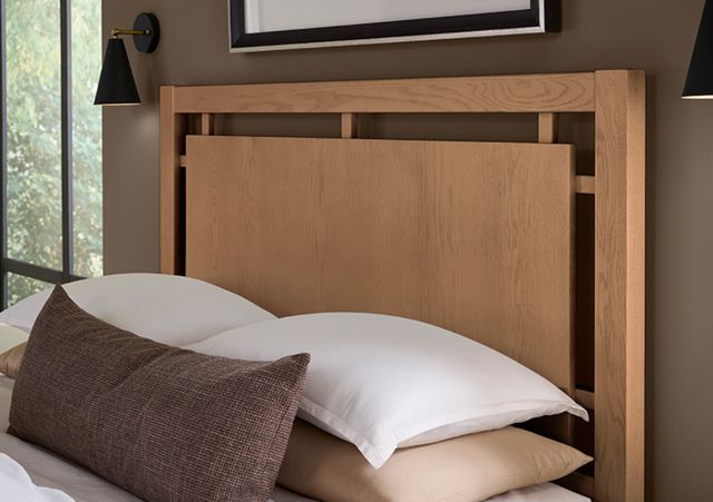 Vaughan-Bassett Lodge & Loft Blond Oak California King Floating Panel Bed-2