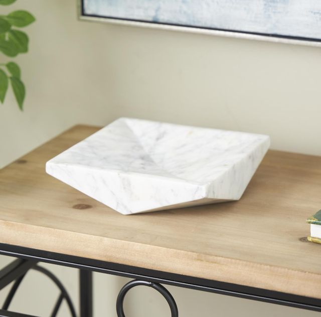 Deco Marche White 8" Geometric Square Tray-4
