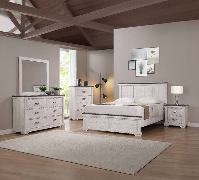 Crown Mark Leighton Gray/White Nightstand-1