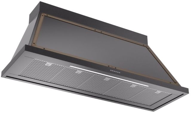 Ilve® Nostalgie II Noblesse 60" Glossy Black Wall Mounted Range Hood with Burnished Trim-1