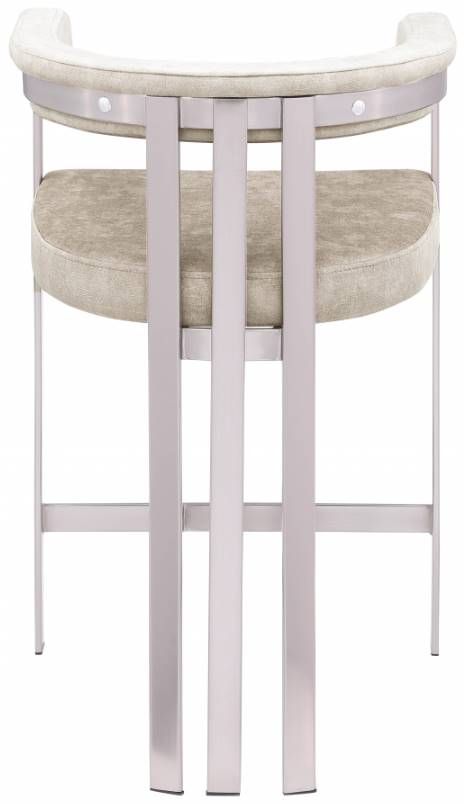 Meridian Furniture Marcello Beige/Brushed Chrome Counter Stool-2