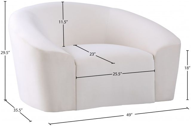 Meridian Furniture Riley Cream Upholstered Chair-2