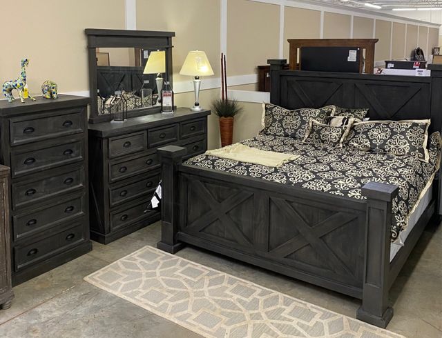 X Bed Queen Bedroom Set - Queen Bed, Dresser, Mirror, Chest, Night Stand-0