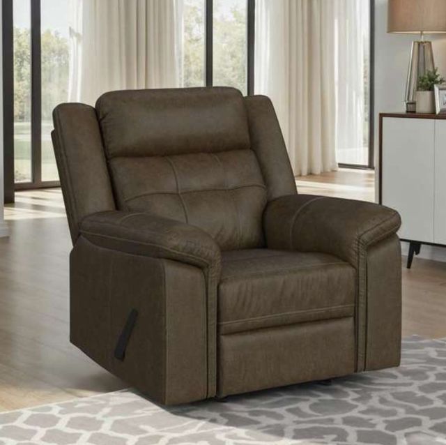 Elements International Epic Chestnut Manual Rocker Recliner-1