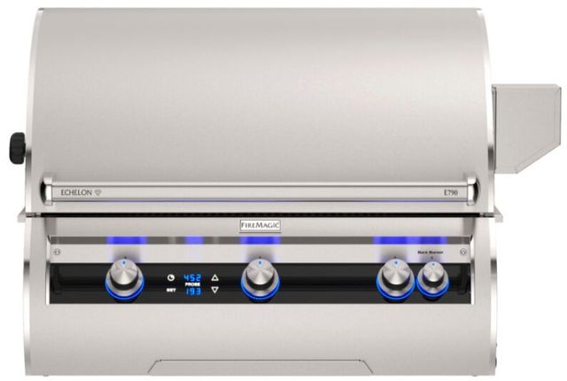 Fire Magic® Echelon 36" Stainless Steel Built-In Digital Thermometer Propane Gas Grill with Right Infrared Sear Burner and Magic View Window-0