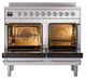 Ilve® Nostalgie II Noblesse 40'' Stainless Steel Pro Style Induction Range with Chrome Trim-2
