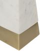 A & B Home White and Gold Thin Pyramid Table Lamp with Drum Shade-5