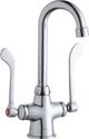 Elkay Chrome Single Hole Concealed Deck Faucet with 4" Gooseneck Spout and 6" Wristblade Handles-0