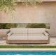 Armen Living Vivid Brown/Taupe Fabric/Wood Outdoor Sofa-1