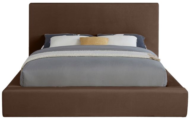 Meridian Furniture Dorian Brown Queen Upholstered Panel Bed-1
