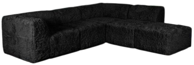 Furniture of America® Nappi Black L-Shape Sofa Sectional-0