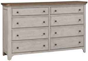 8 Drawer Dresser-66X19X40-Farmhouse