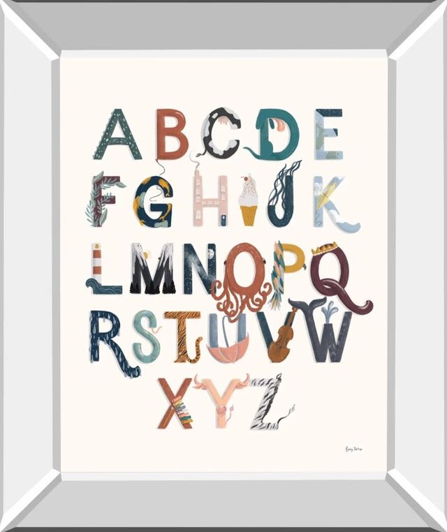 Classy Art Alphabet A to Z by Becky Thorns Mirror Framed Wall Art-0