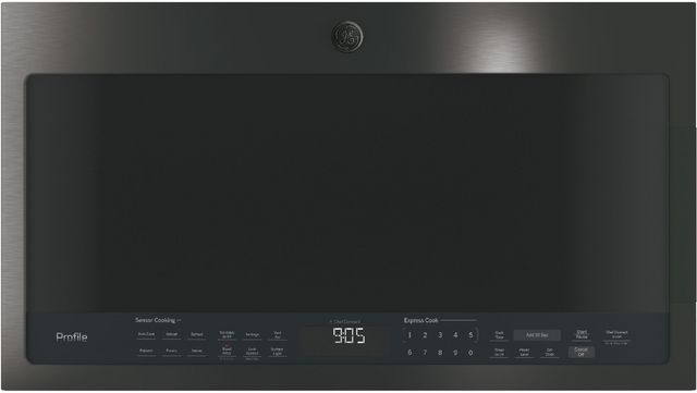 GE Profile™ 2.1 Cu. Ft. Black Stainless Steel Over The Range Sensor Microwave