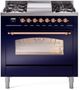 Ilve® Nostalgie II Series 36" Midnight Blue Pro Style Dual Fuel Range-0